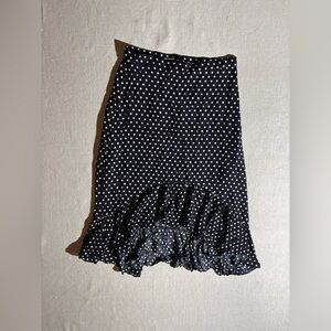 Pink Martini Black and White Polka Dot Ruffle High Low Skirt